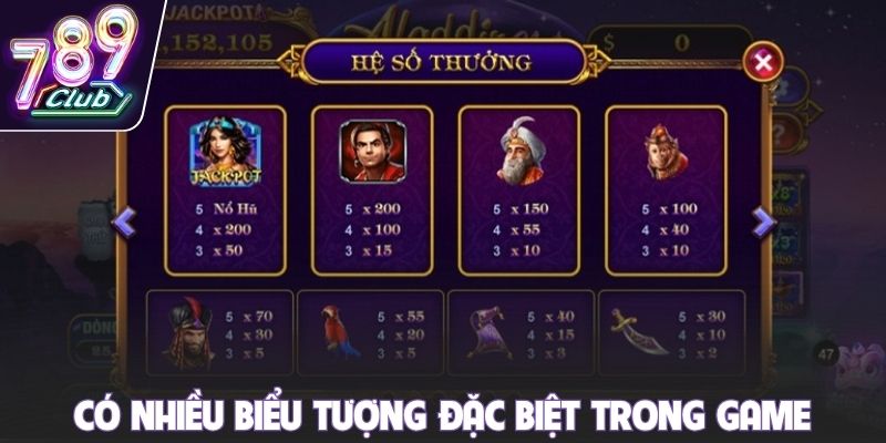 Có nhiều biểu tượng đặc biệt xuất hiện trong game