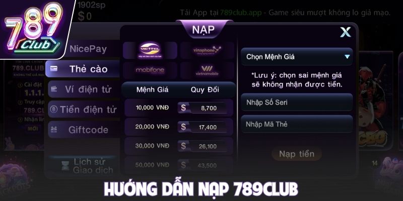 Hướng dẫn nạp 789club