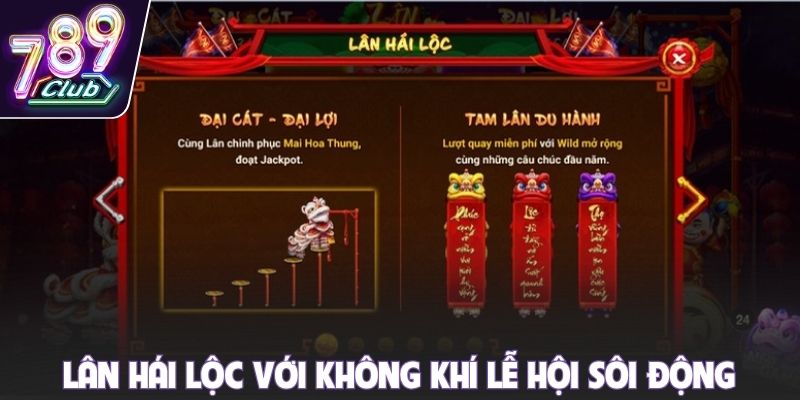 Lân Hái Lộc với không khí lễ hội sôi động